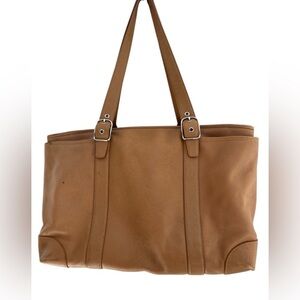 Coach Brown Leather Zip Top Double Buckle Straps